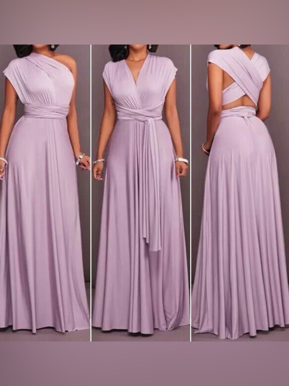 NEW L'ATISTE Lavender Multiway Convertible Maxi Dress